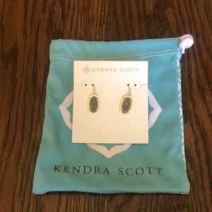 Kendra Scott Lee Gold Drop Earrings platinum drusy